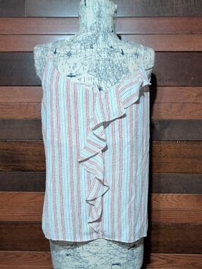 Simply Styled Petite Polka Dot Stripe Cami in White, Red & Blue